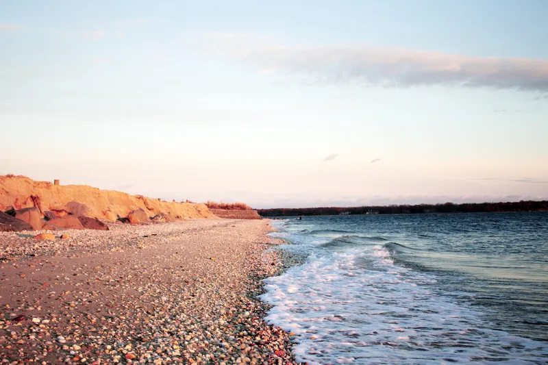 Waves along a sandy shoreline